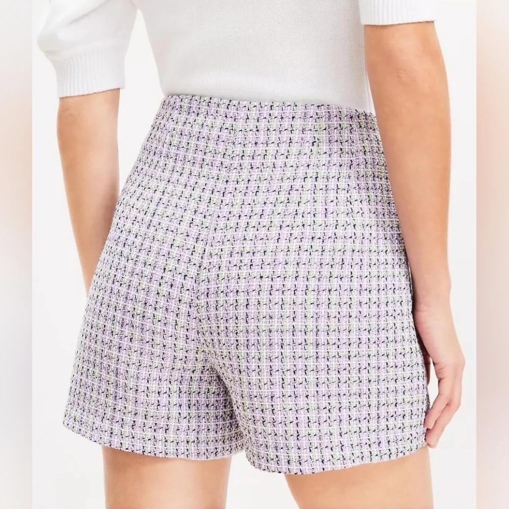 NWT | LOFT | Tweed Flap Pocket Shorts | Size: 6 | Color: Plum Combo